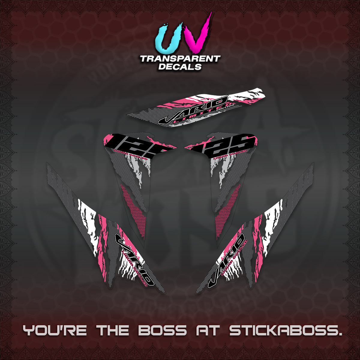 CLICK 125 V2 VARIO UV TRANSPARENT DECALS (2022 SPLASH SPECIAL) STICKER KITS BY STICKABOSS