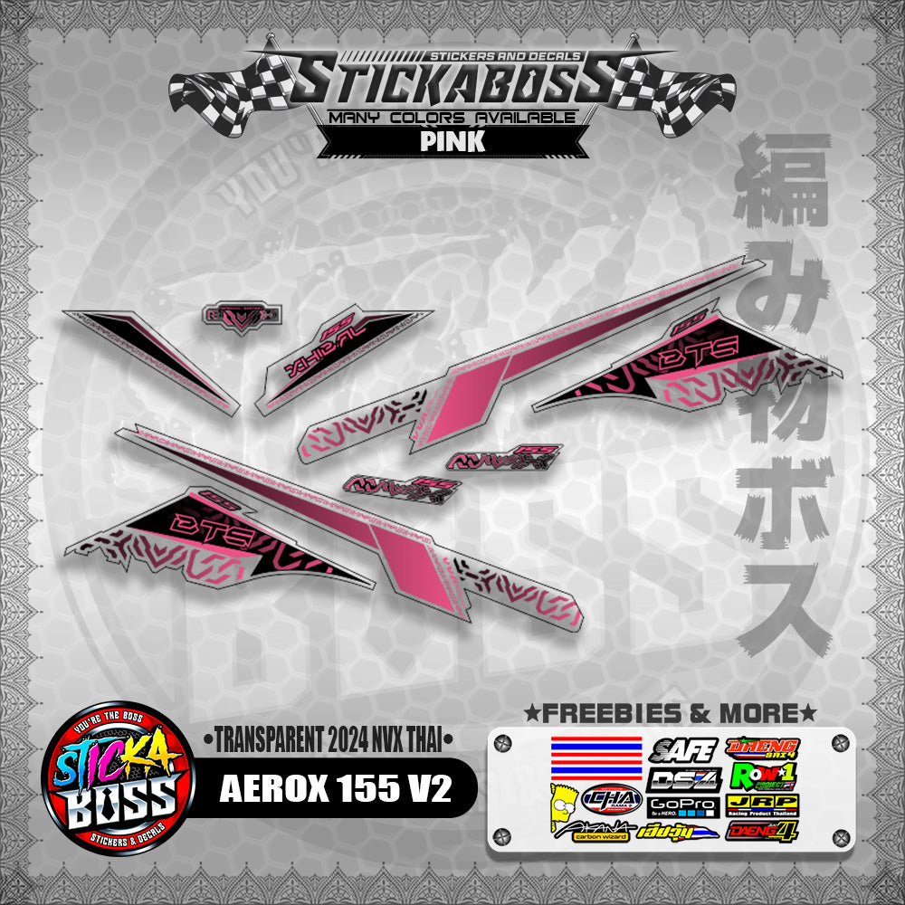 TRANSPARENT AEROX 155 V2 STICKER DECALS ( TRANSPARENT 2024 NVX THAI )【WITH FREEBIES】