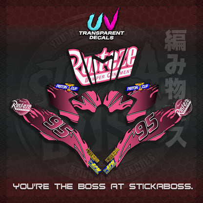 【PREMIUM UV PRINT】CLICK 125 V3 ( TRANSPARENT LIGHTING MCQUEEN DESIGN ) STICKER DECALS By STICKABOSS