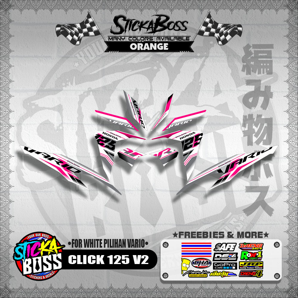 CLICK 125 V2 MALAYSIAN DECALS ( FOR WHITE PILIHAN VARIO )【WITH FREEBIES】