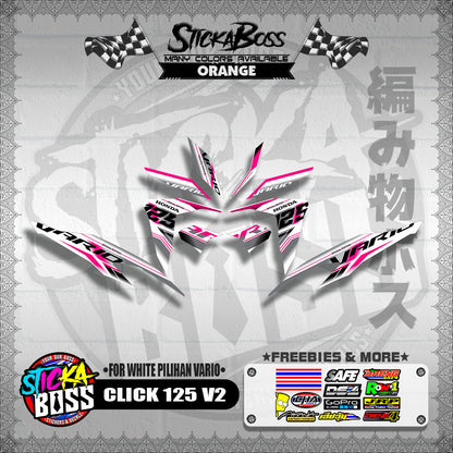 CLICK 125 V2 MALAYSIAN DECALS ( FOR WHITE PILIHAN VARIO )【WITH FREEBIES】