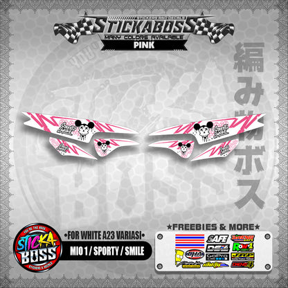 MIO 1 / SPORTY / SMILE INDO STICKER DECALS ( FOR WHITE A23 VARIASI) 【WITH FREEBIES】