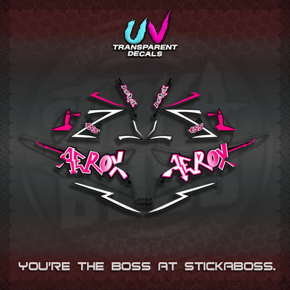 【PREMIUM UV PRINT】AEROX 155 V2 DECALS TRANSPARENT (STRIPING GRAFITY MOTIF) STICKER DECALS By STICKAB