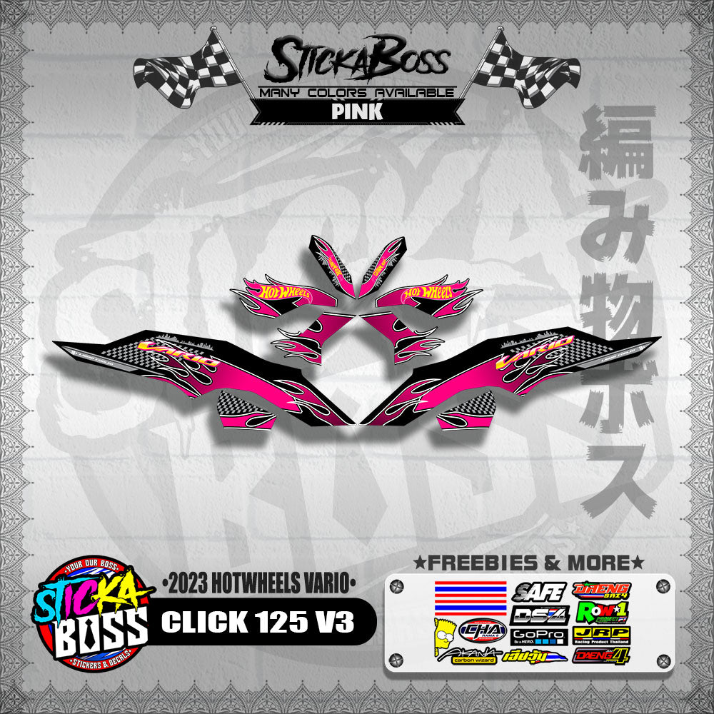CLICK 125 V3 DECALS ( 2023 HOTWHEELS VARIO )【WITH FREEBIES】