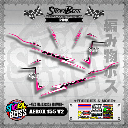 AEROX 155 V2 DECALS ( NVX MALAYSIAN FLOWER )【WITH FREEBIES】