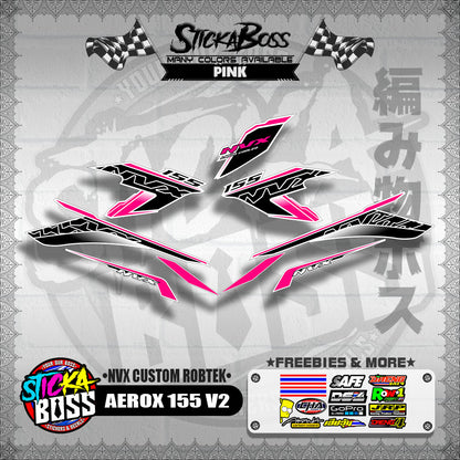 AEROX 155 V2 DECALS ( NVX CUSTOM ROBTEK )【WITH FREEBIES】