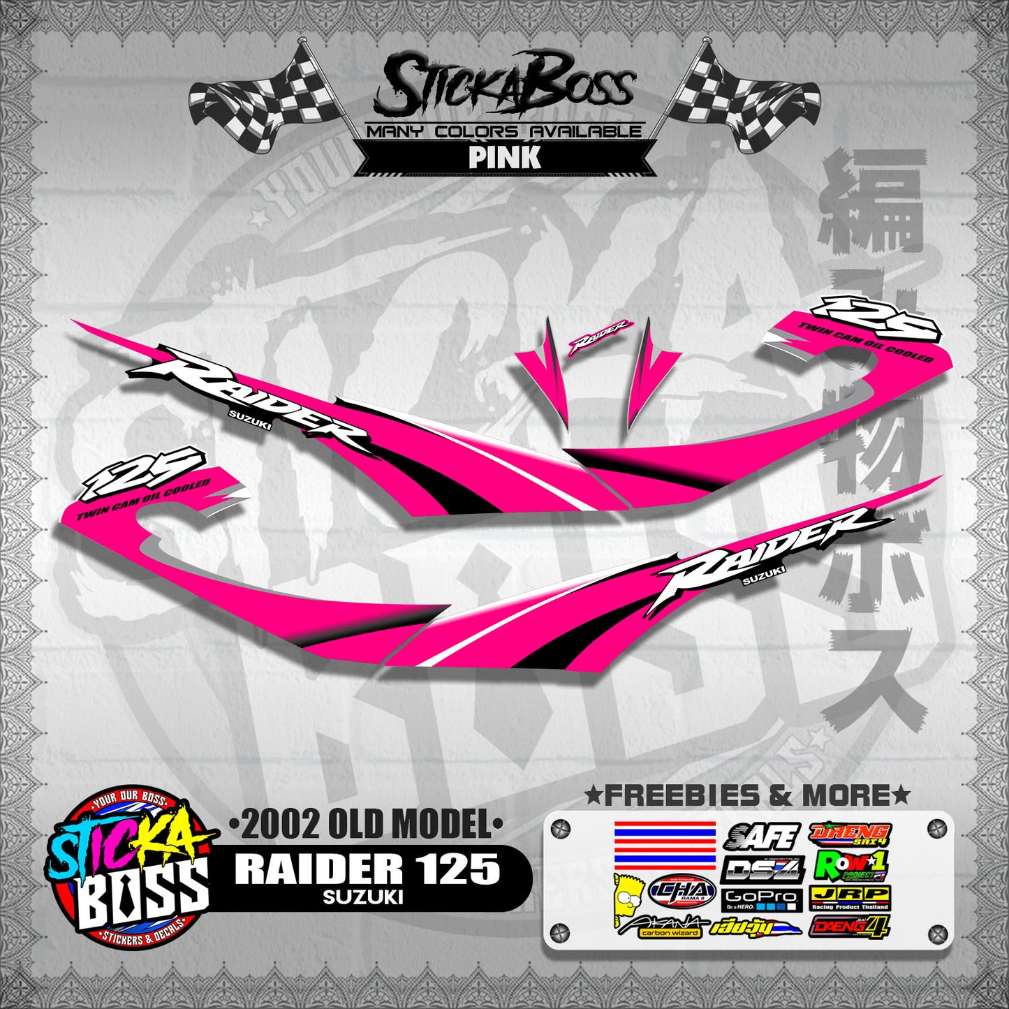 RAIDER 125 DECALS ( 2002 OLD MODEL )【WITH FREEBIES】