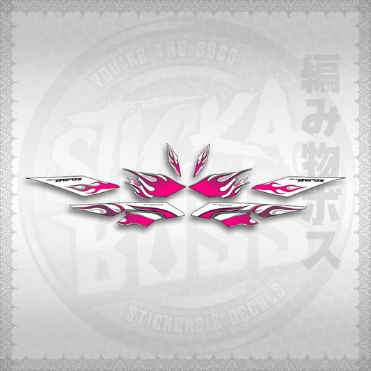 STICKER DECALS for AEROX V3 ALPHA TURBO FOR WHITE (AV3LEFIMO) By STICKABOSS (SOFIE LAMINATED WATERPROOF)