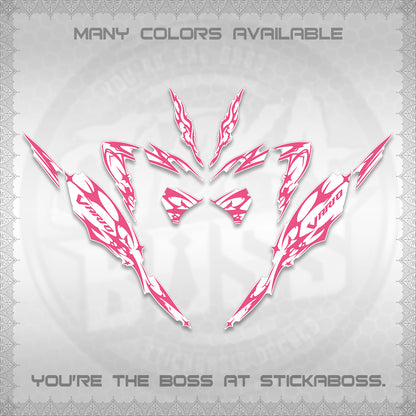CLICK 125 V4 VARIO FOR WHITE DECALS (2026 TRIBAL LIGHTNING DESIGN) STICKER KITS BY STICKABOSS