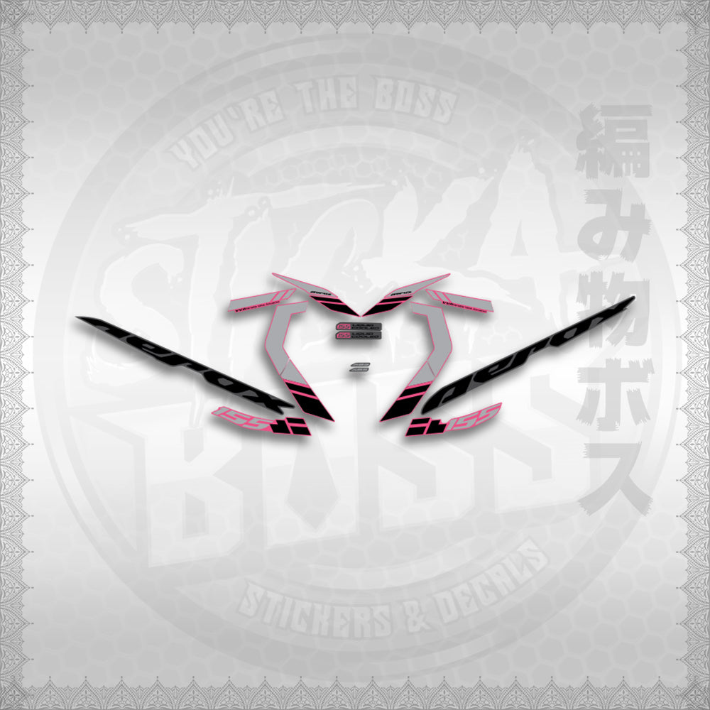 STICKER DECALS for AEROX 155 V2 STOCK DESIGN (AV2PRMA) By STICKABOSS (SOFIE LAMINATED WATERPROOF)