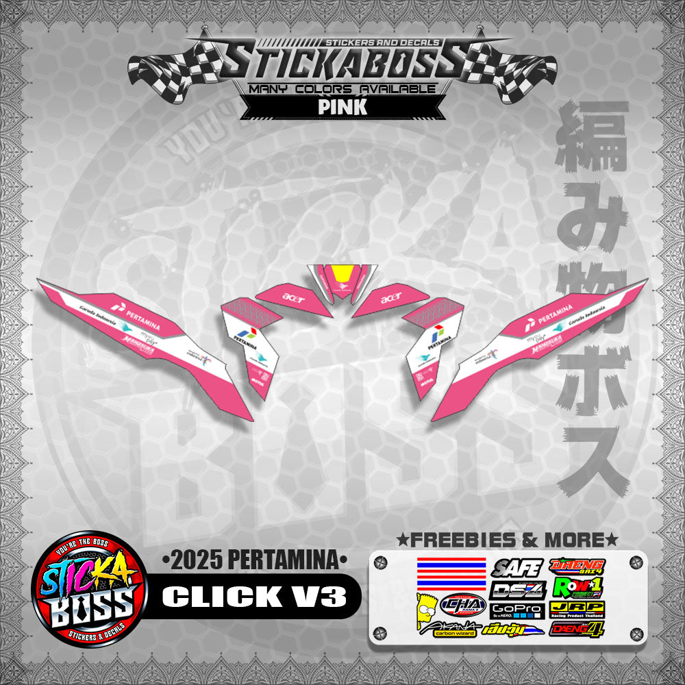 CLICK V3 STICKER DECALS ( 2025 PERTAMINA )【WITH FREEBIES】