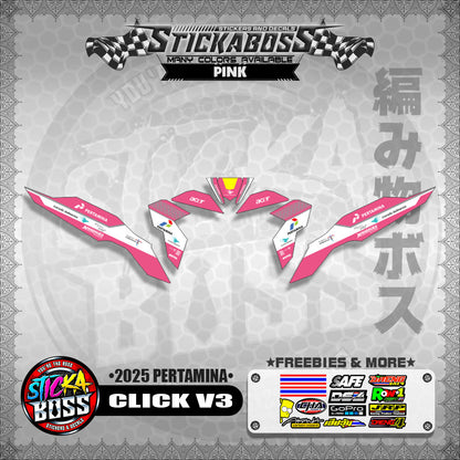 CLICK V3 STICKER DECALS ( 2025 PERTAMINA )【WITH FREEBIES】
