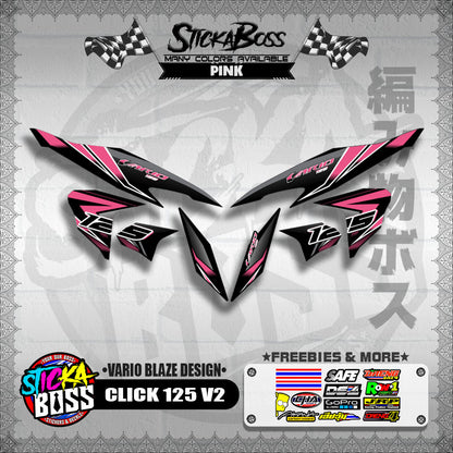 CLICK 125 V2 DECALS ( VARIO BLAZE DESIGN )【WITH FREEBIES】