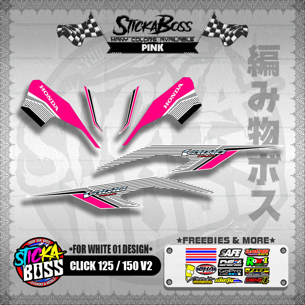 CLICK 125 / 150 V2 DECALS ( FOR WHITE 01 DESIGN )【WITH FREEBIES】