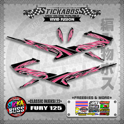 FURY 125 STICKER DECALS ( CLASSIC INJEKSI 22 )【WITH FREEBIES】