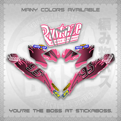 CLICK 125 V3 ( FOR WHITE LIGHTING MCQUEEN DESIGN ) STICKER DECALS By STICKABOSS