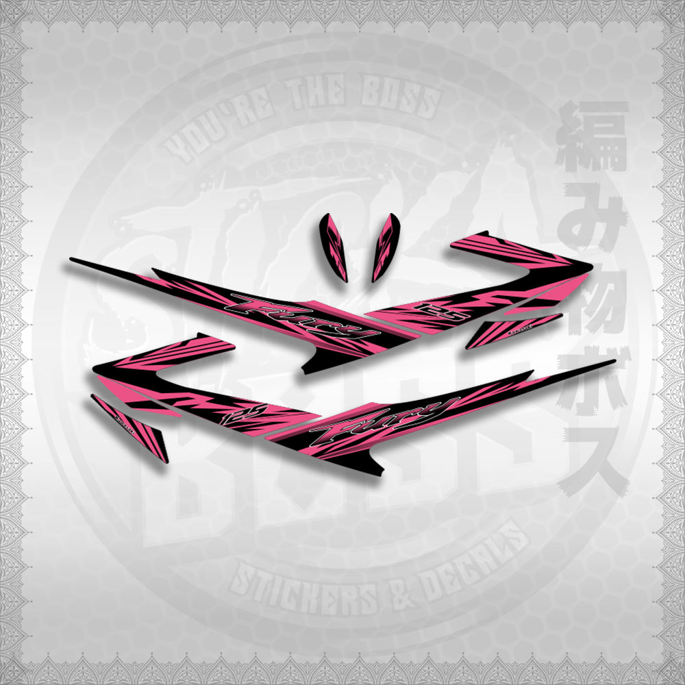 FURY 125 LUEFI RACE FLARE STICKER DECALS By STICKABOSS (SOFIE LAMINATED WATERPROOF)