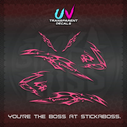 CLICK 125 V3 VARIO UV TRANSPARENT DECALS (2026 T1 LIGHTNING DESIGN) STICKER KITS BY STICKABOSS