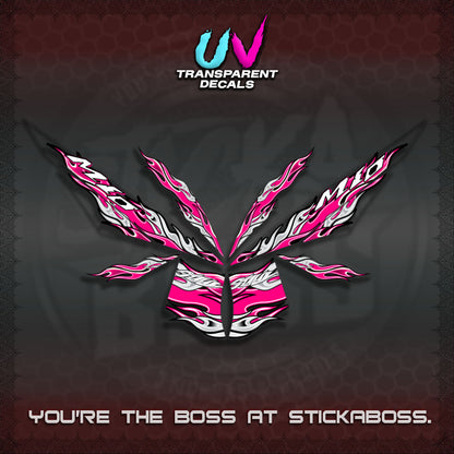 【PREMIUM UV PRINT】TRANSPARENT MIO 4  DECALS (FIRE CUSTOM 3 DESIGN)STICKER DECALS By STICKABOSS