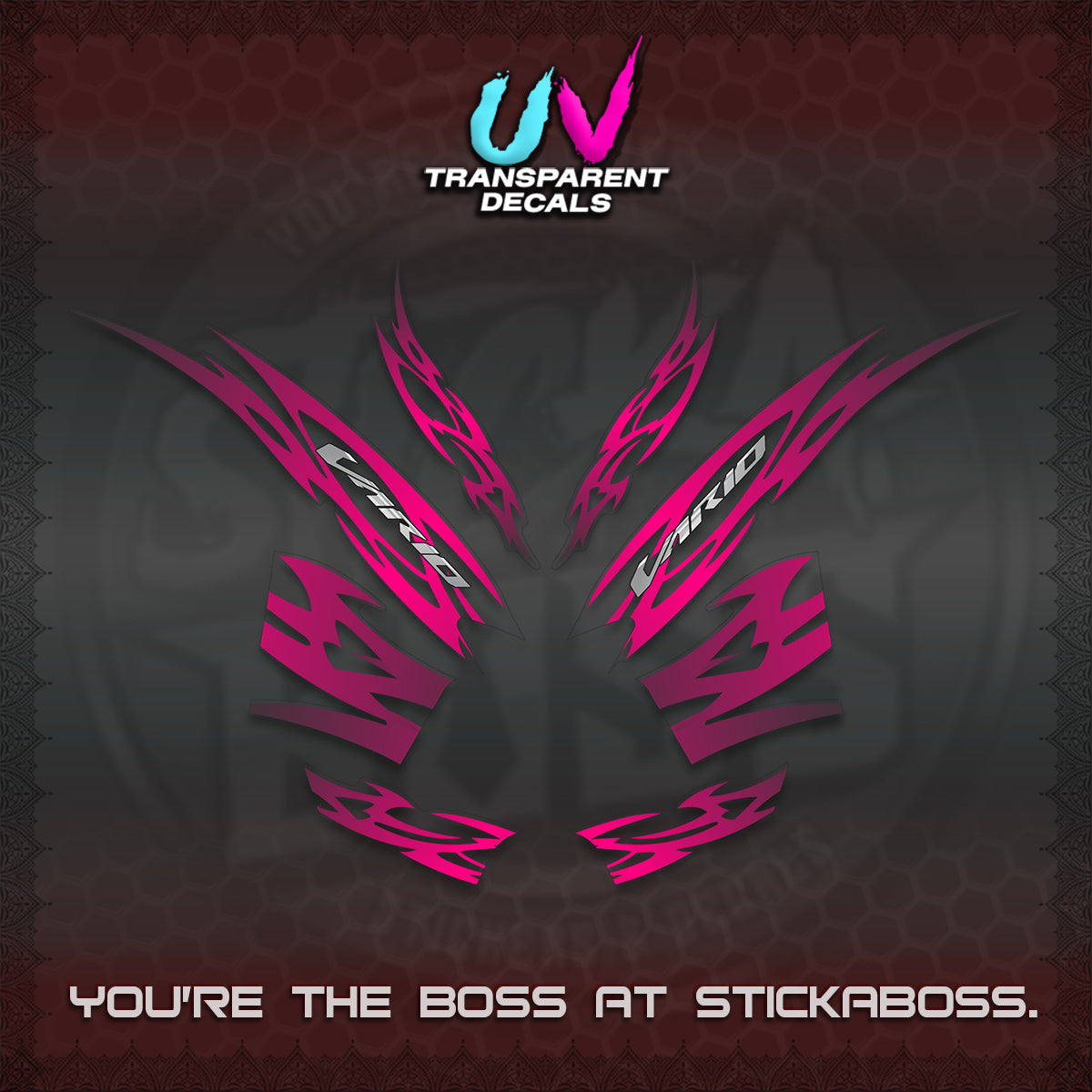 CLICK 125 V2 INDO STRIPING UV TRANSPARENT DECALS (2026 NUSANTARA MOTIF) STICKER DECALS By STICKABOSS