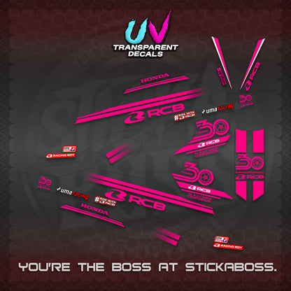 CLICK 125 V3 UV TRANSPARENT DECALS (2026 30TH ANNIVERSARY RACING DESIGN) STICKER DECALS By STICKABOSS