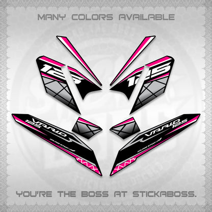 CLICK 125 V4 VARIO DECALS (2026 MODERN STRIPE DESIGN) STICKER KITS BY STICKABOSS
