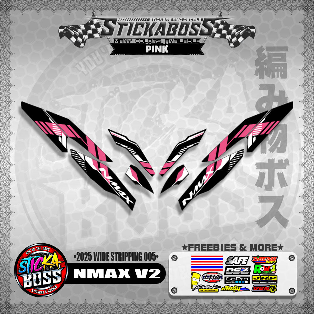 NMAX V2 INDO STICKER DECALS ( 2025 WIDE STRIPPING 005 )【WITH FREEBIES】