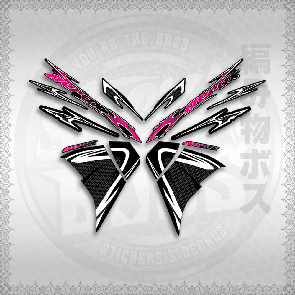 STICKER DECALS for AEROX 155 V2 (AV225LENEMOHO) By STICKABOSS (SOFIE LAMINATED WATERPROOF)