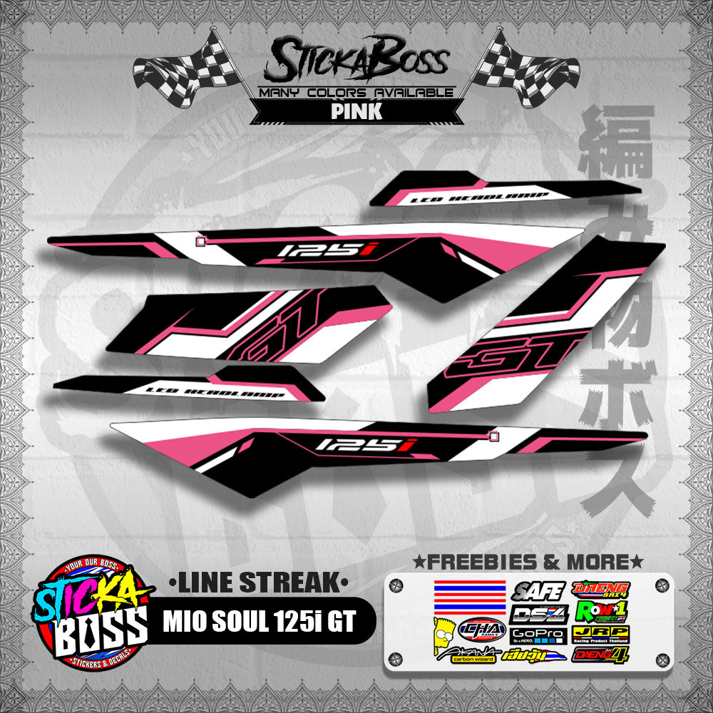 MIO SOUL 125i GT DECALS ( LINE STREAK )【WITH FREEBIES】