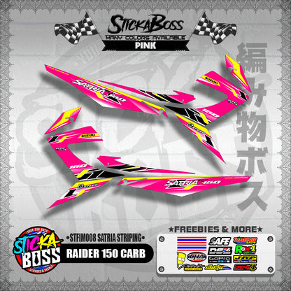 RAIDER 150 CARB DECALS ( STFIM008 SATRIA STRIPING )【WITH FREEBIES】