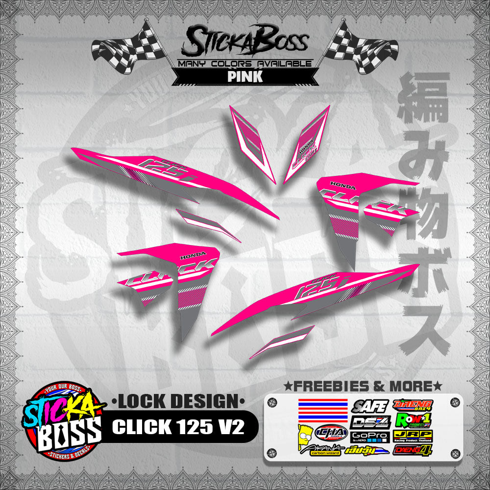 CLICK 125 V2 DECALS ( LOCK DESIGN )【WITH FREEBIES】