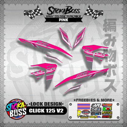 CLICK 125 V2 DECALS ( LOCK DESIGN )【WITH FREEBIES】
