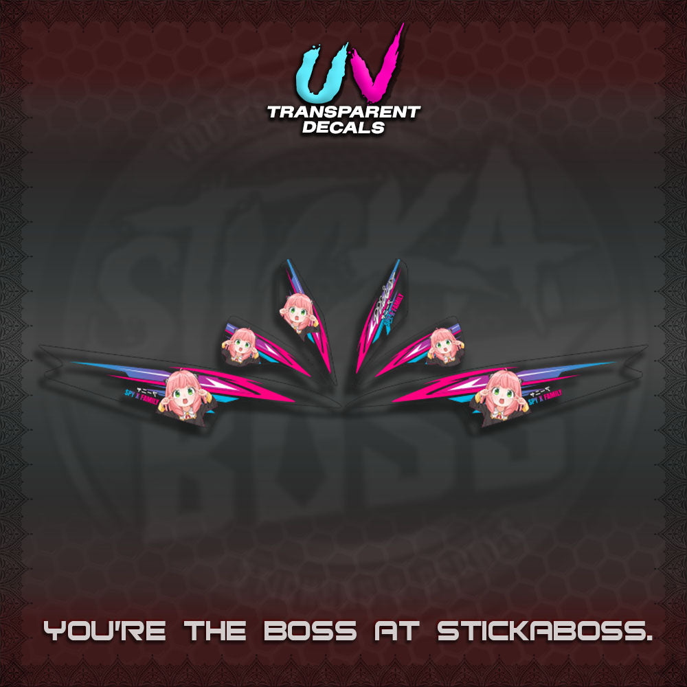 MIO SPORTY UV TRANSPARENT DECALS (2026 ANYA MOTIF DESIGN)STICKER DECALS By STICKABOSS