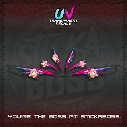 MIO SPORTY UV TRANSPARENT DECALS (2026 ANYA MOTIF DESIGN)STICKER DECALS By STICKABOSS