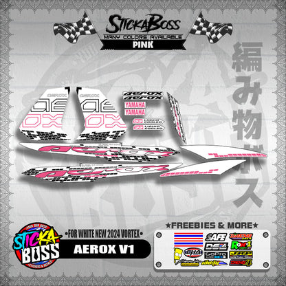AEROX 155 V1 DECALS ( FOR WHITE NEW 2024 VORTEX )【WITH FREEBIES】