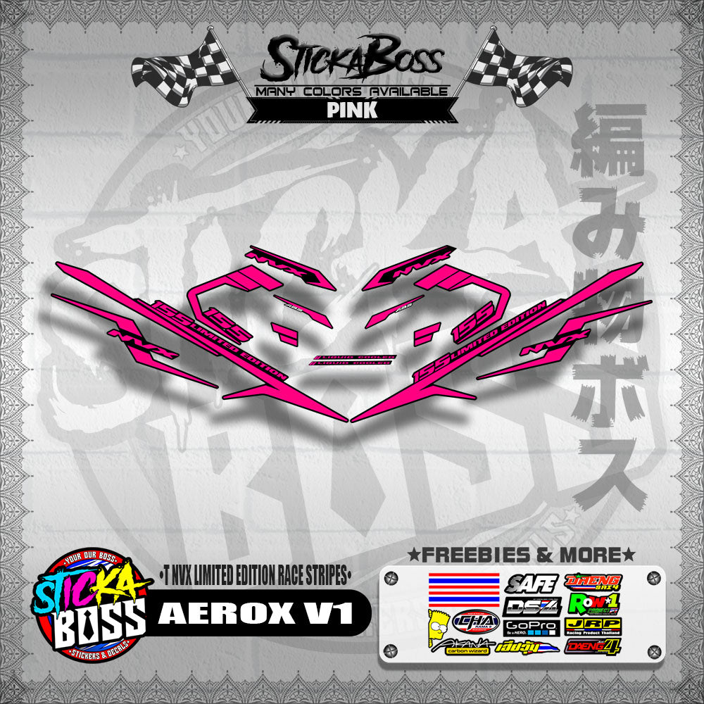 AEROX V1 DECALS ( NVX LIMITED EDITION RACE STRIPES )【WITH FREEBIES】