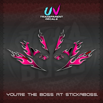 CLICK 125 V4 UV TRANSPARENT VARIO DECALS (2026 MOTIF FLAME 1 TONE)STICKER DECALS By STICKABOSS