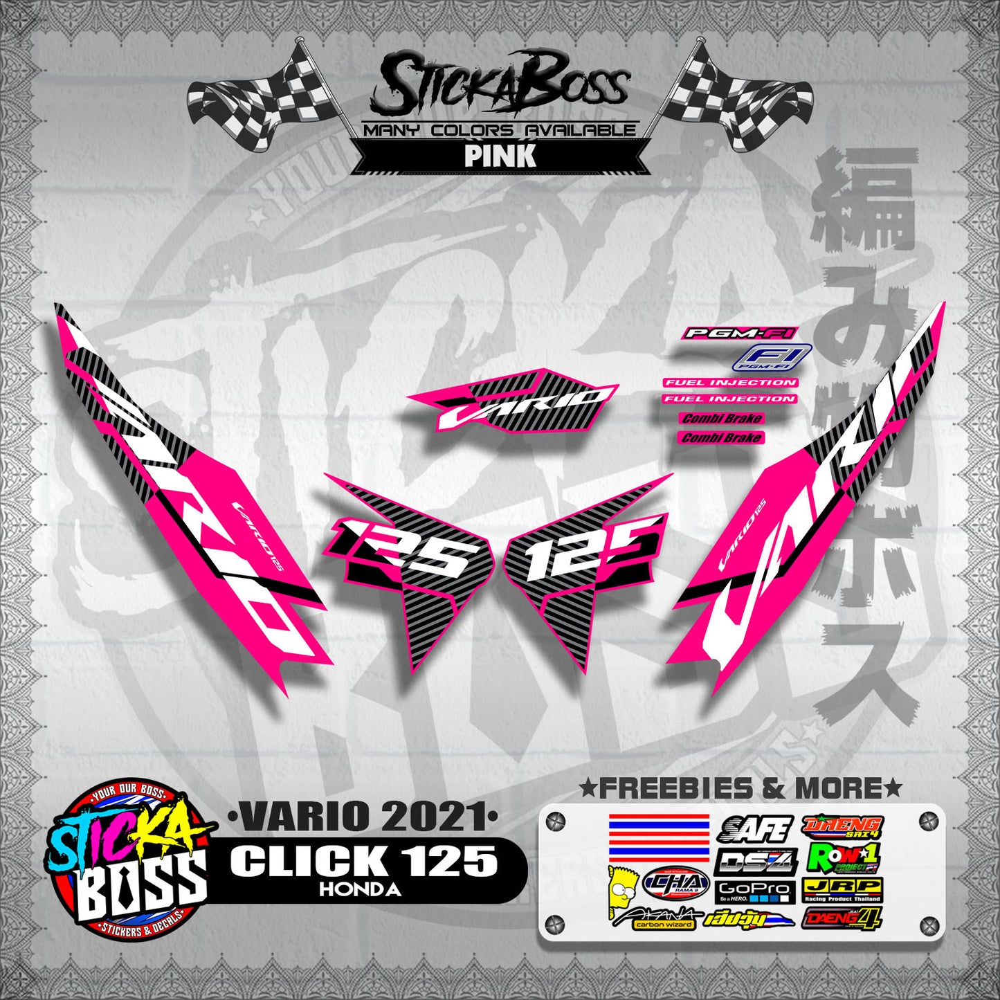 CLICK 125 V2 DECALS ( VARIO 2021 )【WITH FREEBIES】