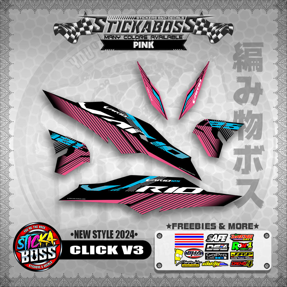 CLICK V3 MALAYSIAN CONCEPT STICKER DECALS ( NEW STYLE 2024 )【WITH FREEBIES】