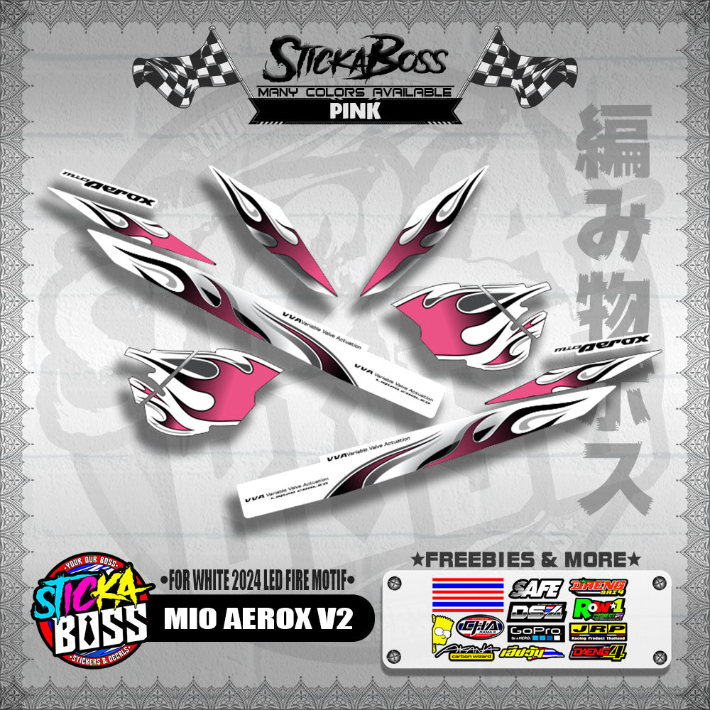 MIO AEROX V2 DECALS ( FOR WHITE 2024 LED FIRE MOTIF )【WITH FREEBIES】
