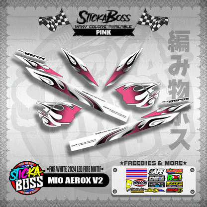 MIO AEROX V2 DECALS ( FOR WHITE 2024 LED FIRE MOTIF )【WITH FREEBIES】