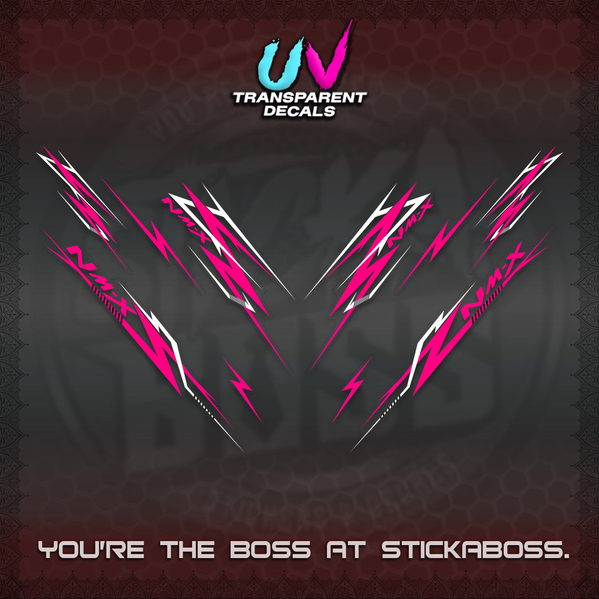 NMAX V2 UV TRANSPARENT DECALS (2024 NM A8 STYLE) STICKER DECALS By STICKABOSS