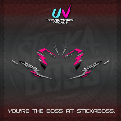 CLICK 125 V4 VARIO UV TRANSPARENT DECALS (2026 VR0006 DESIGN) STICKER KITS BY STICKABOSS
