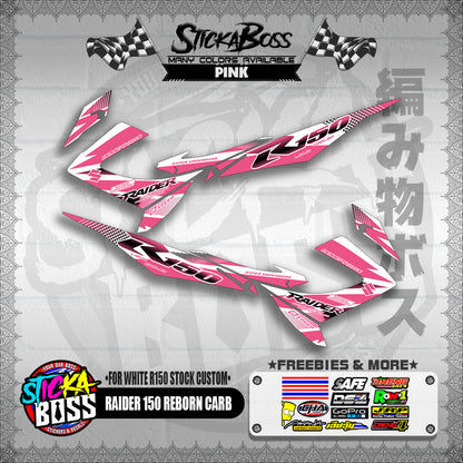 RAIDER 150 REBORN CARB DECALS ( FOR WHITE R150 STOCK CUSTOM )【WITH FREEBIES】