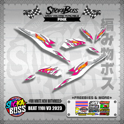 BEAT 110i V3 2023 DECALS ( FOR WHITE NEW HOTWHEELS )【WITH FREEBIES】