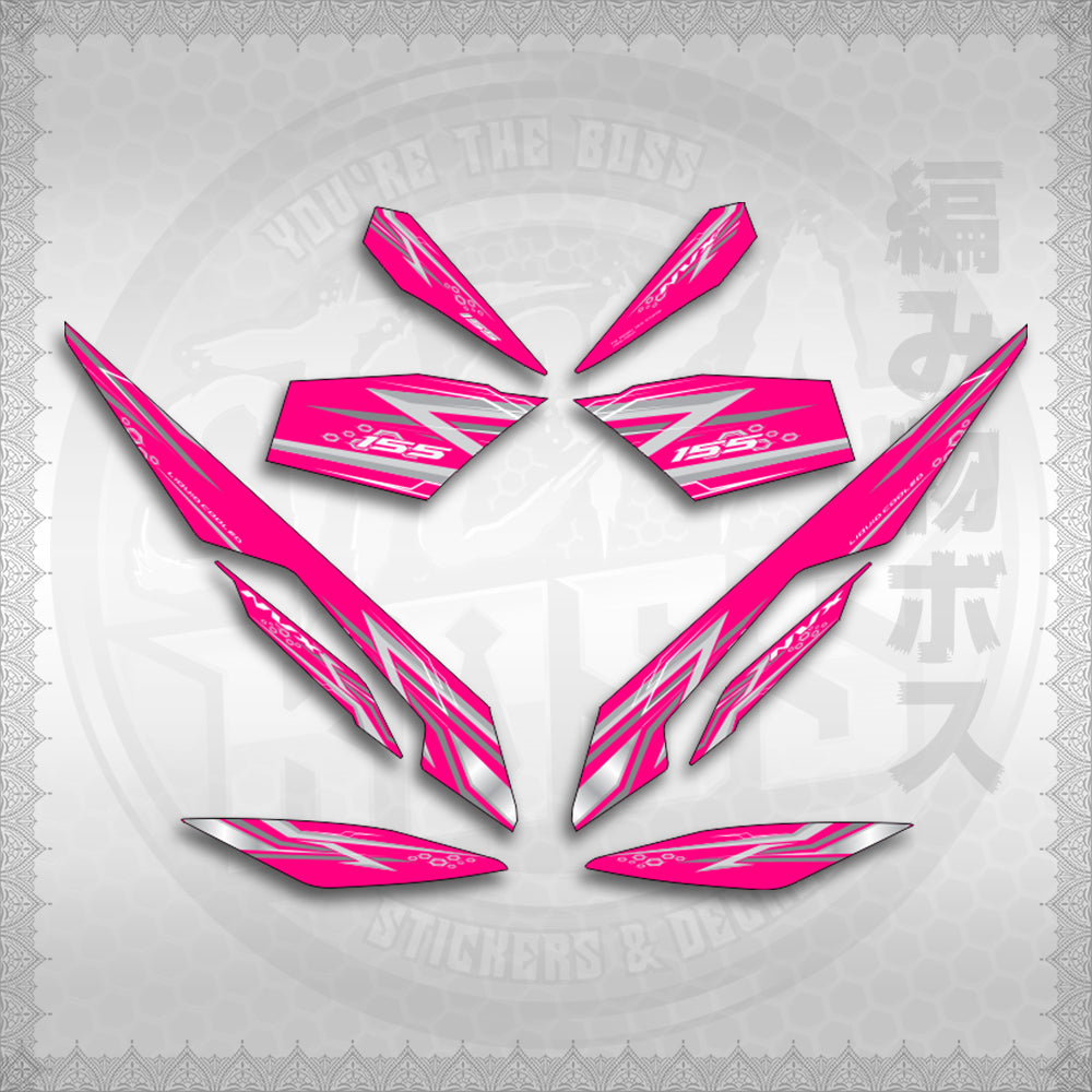 STICKER DECALS for AEROX V3 ALPHA TURBO INDO-MALAYSIAN (AV313SHSTED) By STICKABOSS (SOFIE LAMINATED WATERPROOF)