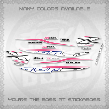 AEROX 155 V1 FOR WHITE DECALS (2026 CYBER STYLE 01) STICKER KITS BY STICKABOSS