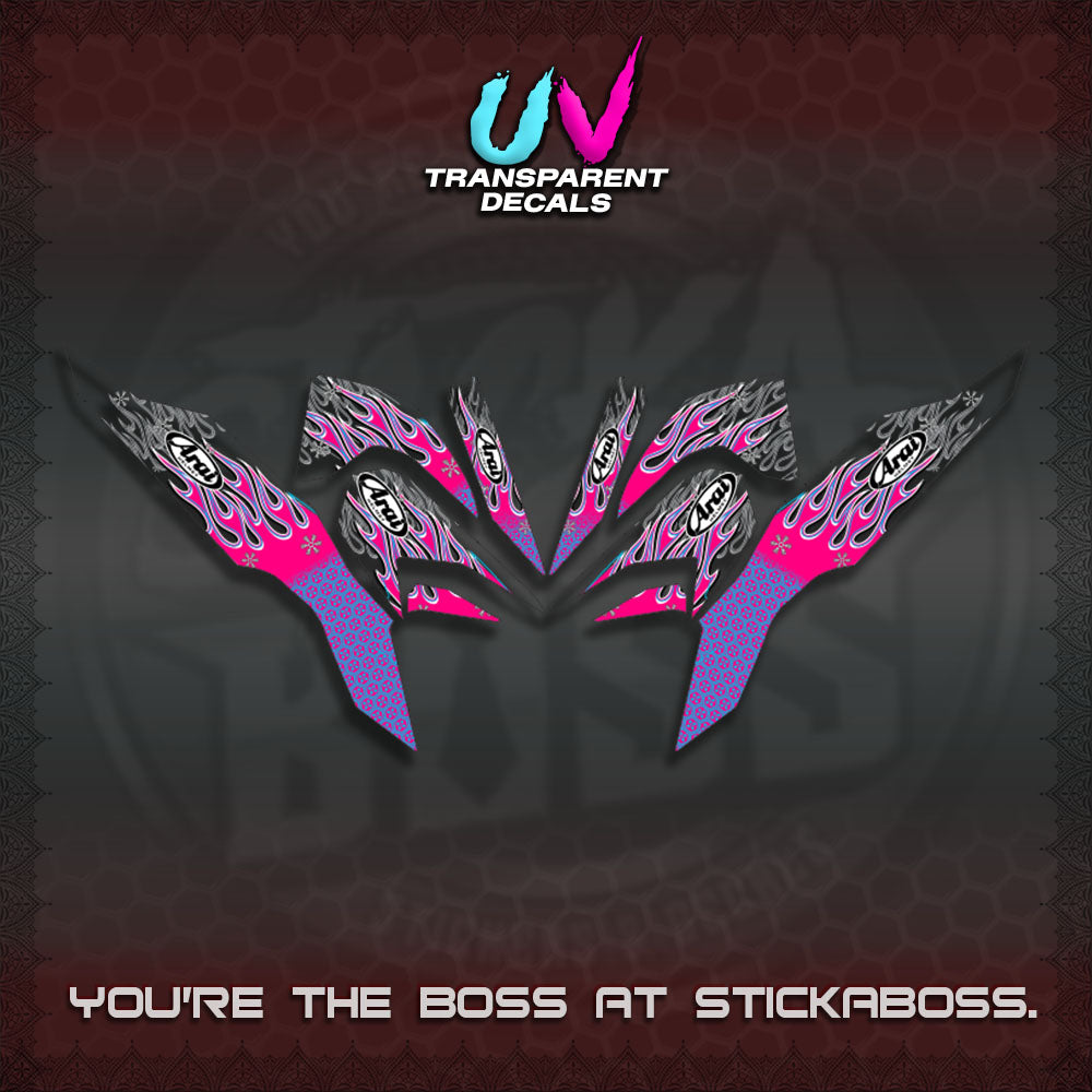 【PREMIUM UV PRINT】TRANSPARENT CLICK 125 V3  DECALS(ARAI API NEW TERBARU DESIGN)By STICKABOSS