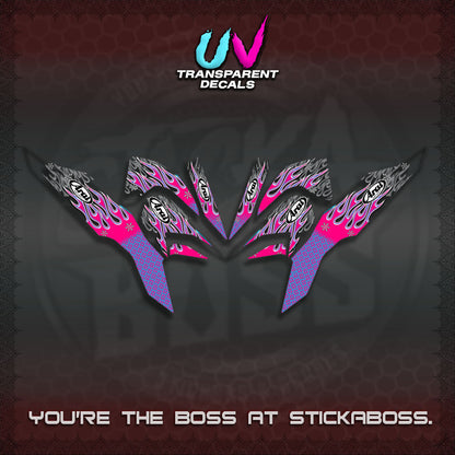 【PREMIUM UV PRINT】TRANSPARENT CLICK 125 V3  DECALS(ARAI API NEW TERBARU DESIGN)By STICKABOSS