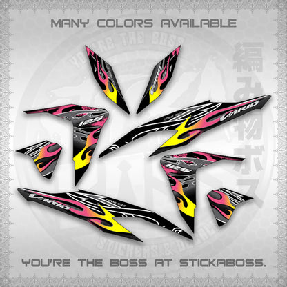 CLICK 125 V2 MALAY CONCEPT ( TRIBAL X FIRE CUSTOM ) STICKER DECALS By STICKABOSS